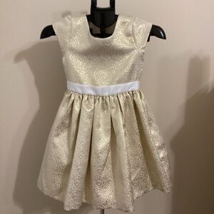 Gymboree Girls Gold Jacquard Dress with Gold Shrug Size 7